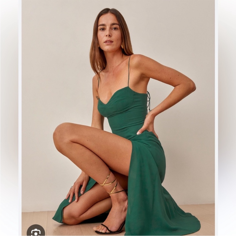 Reformation Green Midi Dress